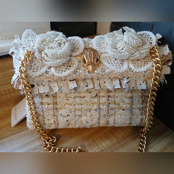 FOR SWAG SHOW ONLY Kurt Geiger NWT White Crochet & Lace Kensington & Dustbag - Picture 4 of 10